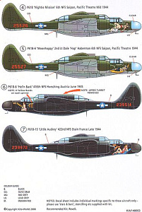 Decal 1/48 Northrop P-61A/P-61B 'Black Widow' (7) (Kits-World)