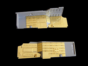 Photo Etching Kit Mikoyan MiG-25RBT/MiG-25RB/MiG-25PD/MiG-25RBF wheel bays (designed to be used with ICM (Metallic Details)