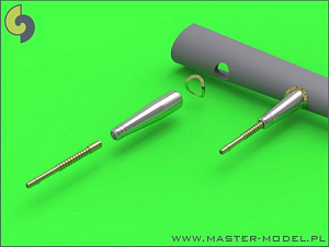 Aircraft guns (brass) 1/48 Hawker Typhoon Mk.IB early type cannons with uncovered barrels (4 pcs)