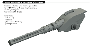 Additions (3D resin printing) 1/48 Mil Mi-24V 9A624 machine gun (designed to be used with Zvezda kits) 