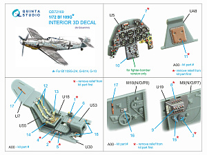 Bf 109G 3D-Printed & coloured Interior on decal paper (Eduard)