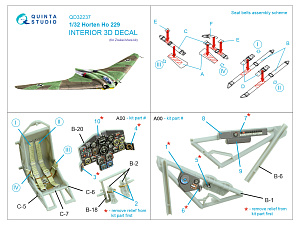 Horten Ho 229 3D-Printed & coloured Interior on decal paper (Zoukei Mura)