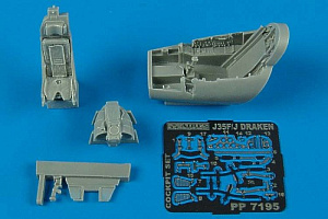 Additions (3D resin printing) 1/72 Saab J-35 Draken cockpit set (designed to be used with Hasegawa and Revell kits)[J-35J J-35O RF-35 J-35F J-35OEE JAS-39D JAS-39C]