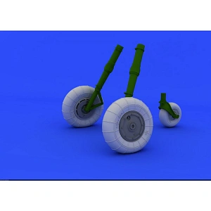 Additions (3D resin printing) 1/32 Messerschmitt Bf-109G-10 wheels with weighted tyre effect (designed to be used with Revell kits) 