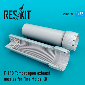 Additions (3D resin printing) 1/72 Grumman F-14D Tomcat open exhaust nozzles (ResKit)