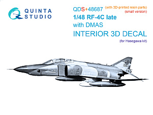 RF-4C Phantom II (late with DMAS) 3D-Printed & coloured Interior on decal paper (Hasegawa) (Small version) (with 3D-printed resin parts)