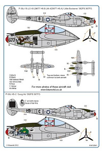 Decal 1/32 Lockheed P-38J-15-LO Lightning 43-28677 H5-B 'Little Buckaroo' (Kits-World)