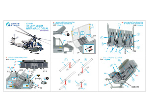 UH-1Y 3D-Printed & coloured Interior on decal paper (Trumpeter)