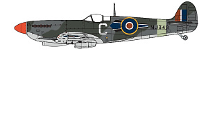 Model kit 1/24 Supermarine Spitfire Mk.IXc - Flying Dray (Airfix)