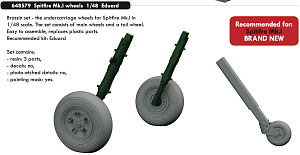 Additions (3D resin printing) 1/48 Supermarine Spitfire Mk.I wheels with weighted tyre effect (designed to be used with Eduard kits) 