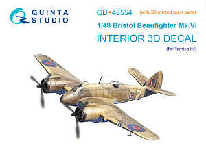 Bristol Beaufighter Mk.VI 3D-Printed & coloured Interior on decal paper (Tamiya) (with 3D-printed resin parts)