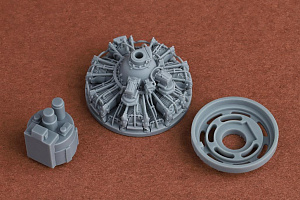 Additions (3D resin printing) 1/48 F4F-4 Wildcat Engine Set (TAM)