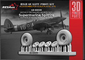 Additions (3D resin printing) 1/48 Supermarine Spitfire Wheels under load (3-spoke wheels) (RESArm)