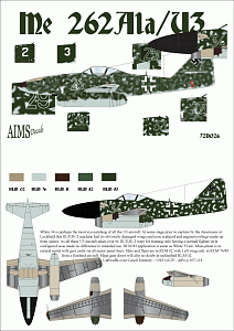 Decal 1/72 Messerschmitt Me-262A-1a/U3 (Aims)