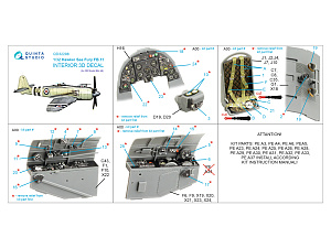 Hawker Sea Fury FB.11 3D-Printed & coloured Interior on decal paper (DBMK)