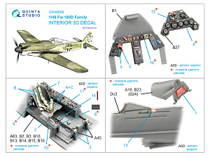 Fw 190D family 3D-Printed & coloured Interior on decal paper (Miniart)