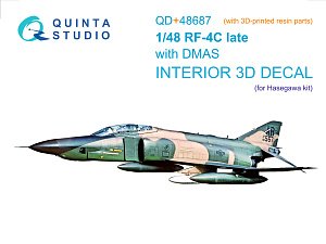 RF-4C Phantom II (late with DMAS) 3D-Printed & coloured Interior on decal paper (Hasegawa) (with 3D-printed resin parts)