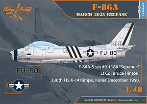 Model kit 1/48 F-86A in Korea early variants (3x camo) (Clear Prop)