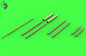 Aircraft detailing sets (brass) 1/32 Focke-Wulf Fw-190A-6 armament set (MG17 barrel tips, MG151 barrels, MG151 fairings) & Pitot Tube (designed to be used with Hasegawa kits) 