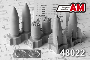 Additions (3D resin printing) 1/48 Soviet/Russian BETAB-500SHP 500kg Concrete Piercing Bomb (2 bombs) (Advanced Modeling) 