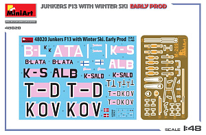Model kit 1/48 JUNKERS F13 WITH WINTER SKI. EARLY PRODUCTION (MiniArt)
