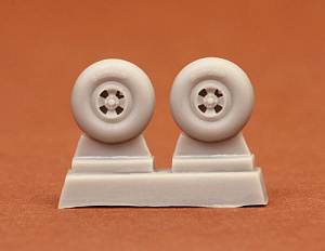 Additions (3D resin printing) 1/72 Hawker Hurricane Mk.I wheels (4-spoke) (designed to be used with Airfix kits)