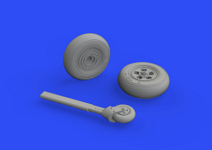 Additions (3D resin printing) 1/48 Supermarine Spitfire Mk.I wheels with weighted tyre effect (designed to be used with Eduard kits) 