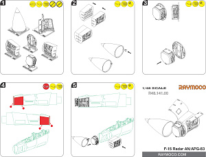 Additions (3D resin printing) 1/48 Collection of 5 sets for F-15 I (GWH) (Raymoco)