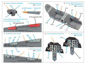 L-39C 3D-Printed & coloured Interior on decal paper (Trumpeter) (Small version) (with 3D-printed resin parts)
