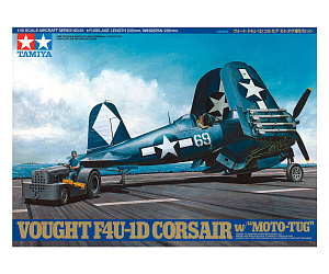Model kit 1/48 Vought F4U-1D Corsair w/ Moto tug (Tamiya) (damage box)