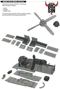 Additions (3D resin printing) 1/72 North-American P-51D-15+ ESSENTIAL (designed to be used with Eduard kits) 