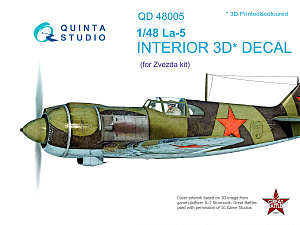 La-5 3D-Printed & coloured Interior on decal paper (for Zvezda kit)