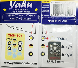Photo Etching Kit 1/48 Yakovlev Yak-1/Yak-3/Yak-7/Yak-9 wing (fuel) gauges