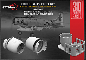 Additions (3D resin printing) 1/48 Douglas A-1 Skyraider engine cover + louvers (RESArm)