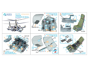 Ka-52 3D-Printed & coloured Interior on decal paper (Trumpeter) (with 3D-printed resin parts) 