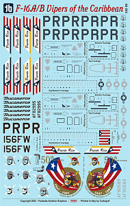 Decal 1/48 General-Dynamics F-16A/F-16B Vipers of the Caribbean (Two Bobs)