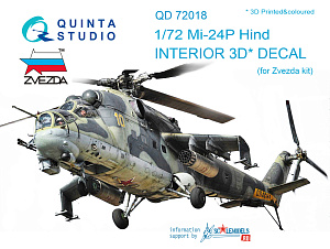 Mi-24P  3D-Printed & coloured Interior on decal paper  (for Zvezda kit)