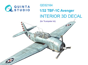TBF-1C Avenger 3D-Printed & coloured Interior on decal paper (Trumpeter)