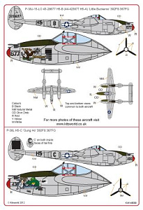 Decal 1/48 Lockheed P-38J-15-LO Lightning (Kits-World)
