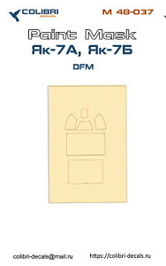 Paint Mask 1/48 Yak-7 A/Yak-7 B cockpit glazing DFM (Colibri Decals)