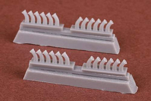 Additions (3D resin printing) 1/72 de Havilland Mosquito B.Mk.XVI Exhaust set (designed to be used with Airfix kits)