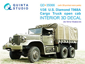 U.S. Diamond T 968A Cargo truck (open cab) 3D-Printed & coloured Interior on decal paper (Mirror Models) (with 3D-printed resin parts)