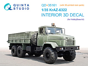 KrAZ-6322 3D-Printed & coloured Interior on decal paper (HobbyBoss) (with 3D-printed resin parts)