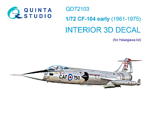CF-104 early 3D-Printed & coloured Interior on decal paper (Hasegawa)