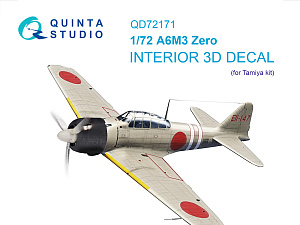 A6M3 Zero 3D-Printed & coloured Interior on decal paper (Tamiya)