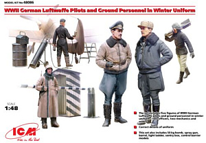 Figures (resin) 1/48 Luftwaffe Pilots&Personnel in Winter Uniform (ICM)