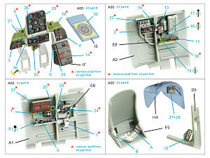 SBD-5 Dauntless/A-24B Banshee Pilot's cockpit 3D-Printed & coloured Interior on decal paper (Accurate Miniatures/Academy/etc)