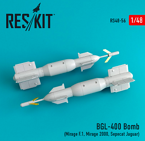 Additions (3D resin printing) 1/48 BGL-400 free-fall general -purpose bombs x 2 pcs) (Dassault-Mirage F.1, Dassault-Mirage 2000, Sepecat Jaguar) (ResKit)