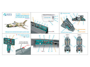 MiG-21bis early Fishbed-L 3D-Printed & coloured Interior on decal paper (Eduard) (with 3D-printed resin parts)