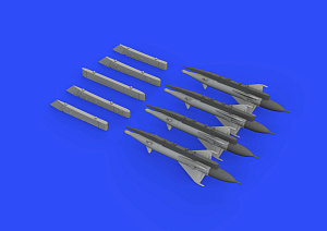 Additions (3D resin printing) 1/72 RS-2US missiles with pylons for Mikoyan MiG-21 (designed to be used with Eduard kits)
